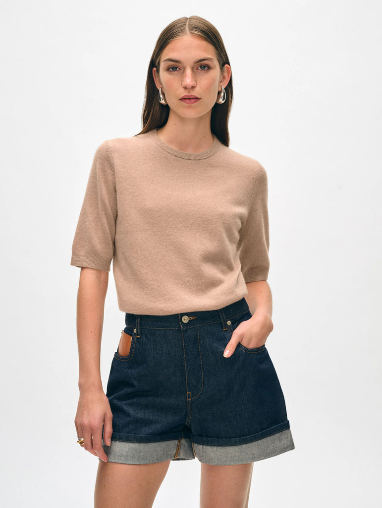 Essential Cashmere Tee in True Camel