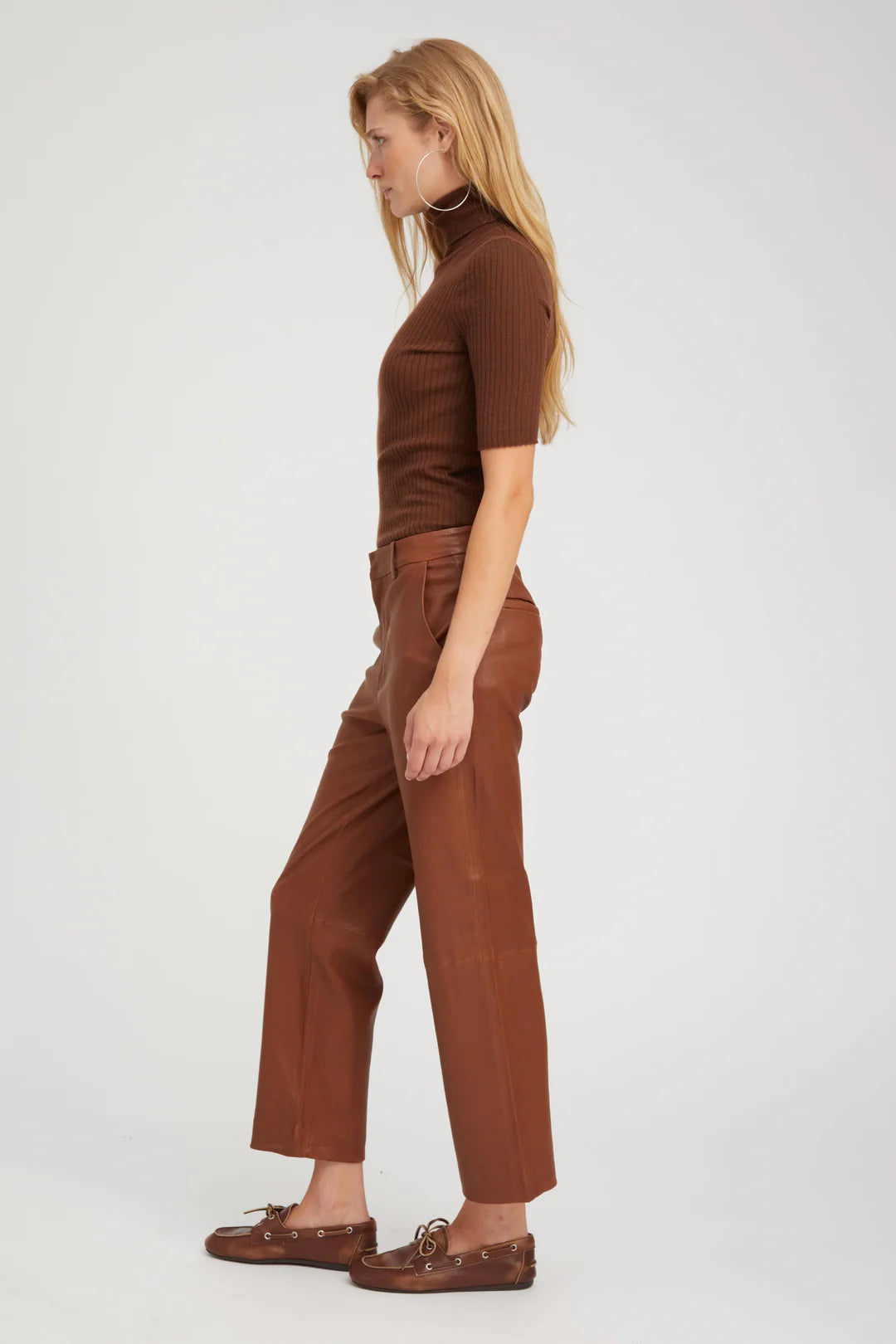 Acorn Leather Cropped Trousers