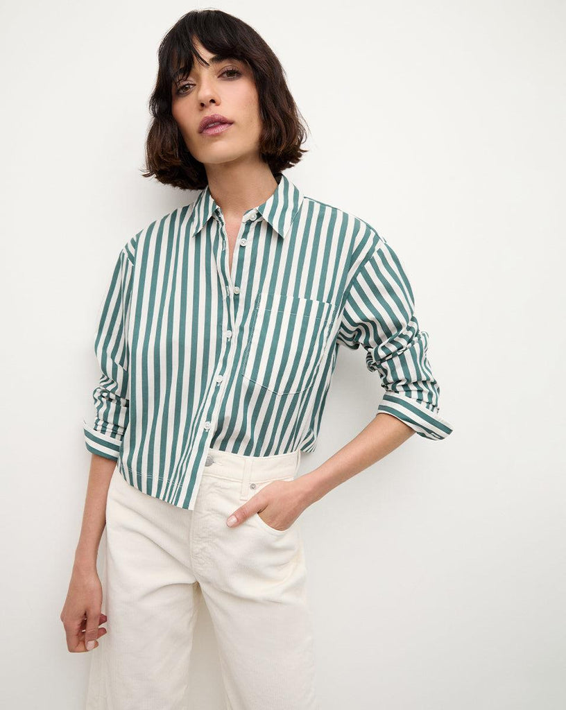 Maia Top in Pine/White