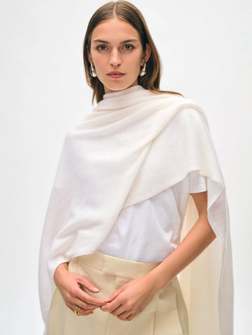 Cashmere Travel Wrap in Soft White