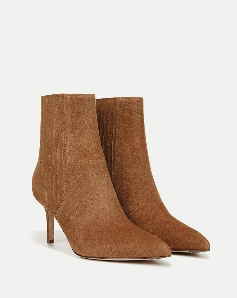 Lisa Suede Mid-Heel Bootie in Hazelwood