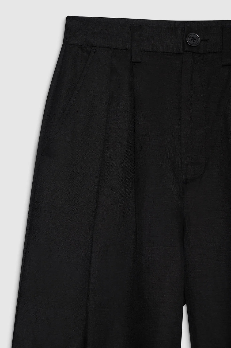 Carrie Ankle Pant in Black Linen Blend