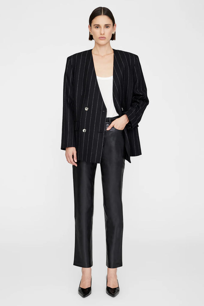 Maron Blazer in Dark Grey Pinstripe