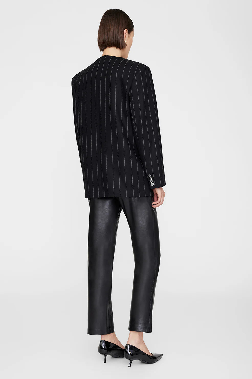 Maron Blazer in Dark Grey Pinstripe