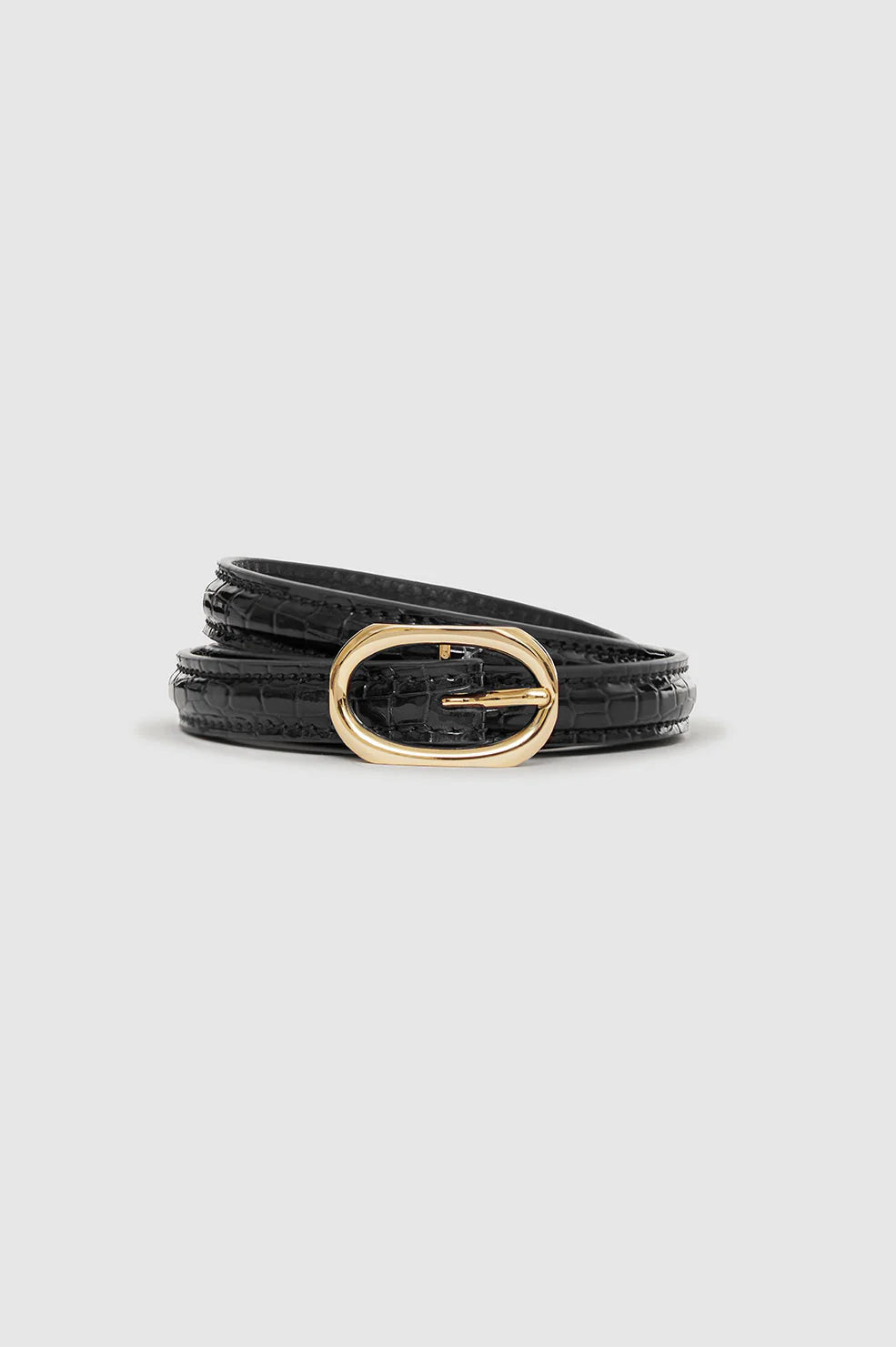 Mini Mara Belt in Black Embossed