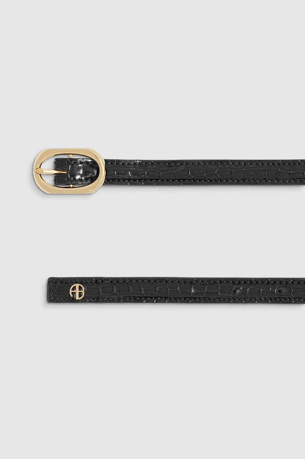 Mini Mara Belt in Black Embossed