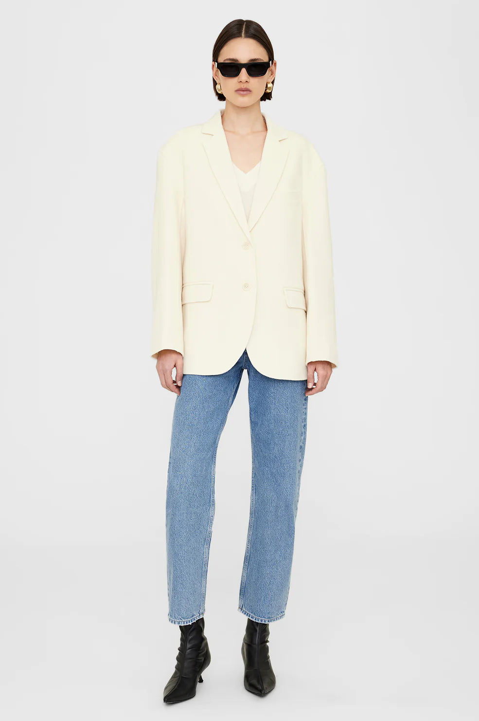 Quinn Blazer in White Cashmere Blend