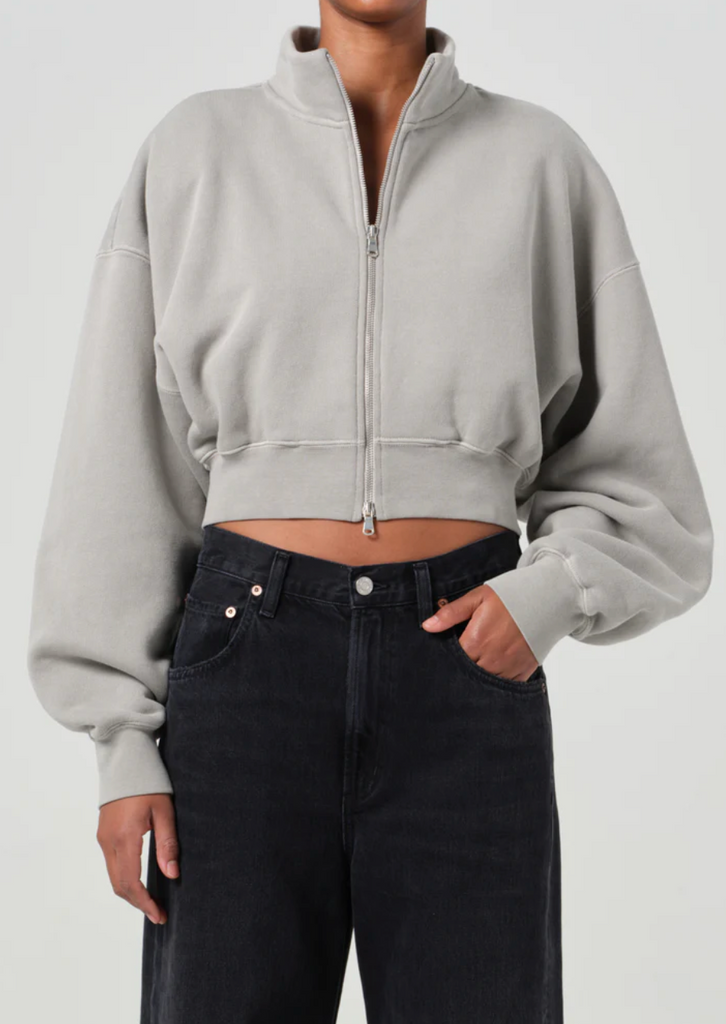 Asta Zip Sweatshirt in Drab