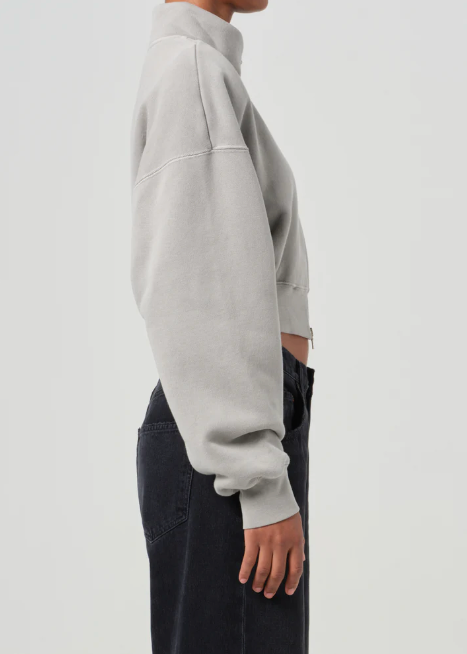 Asta Zip Sweatshirt in Drab