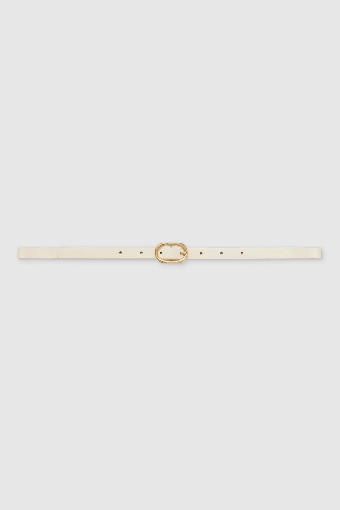 Mini Signature Link Belt in Ivory with Gold