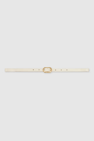 Mini Signature Link Belt in Ivory with Gold