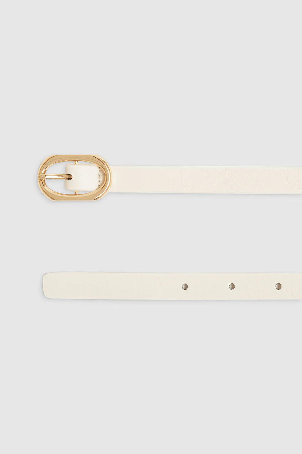 Mini Signature Link Belt in Ivory with Gold