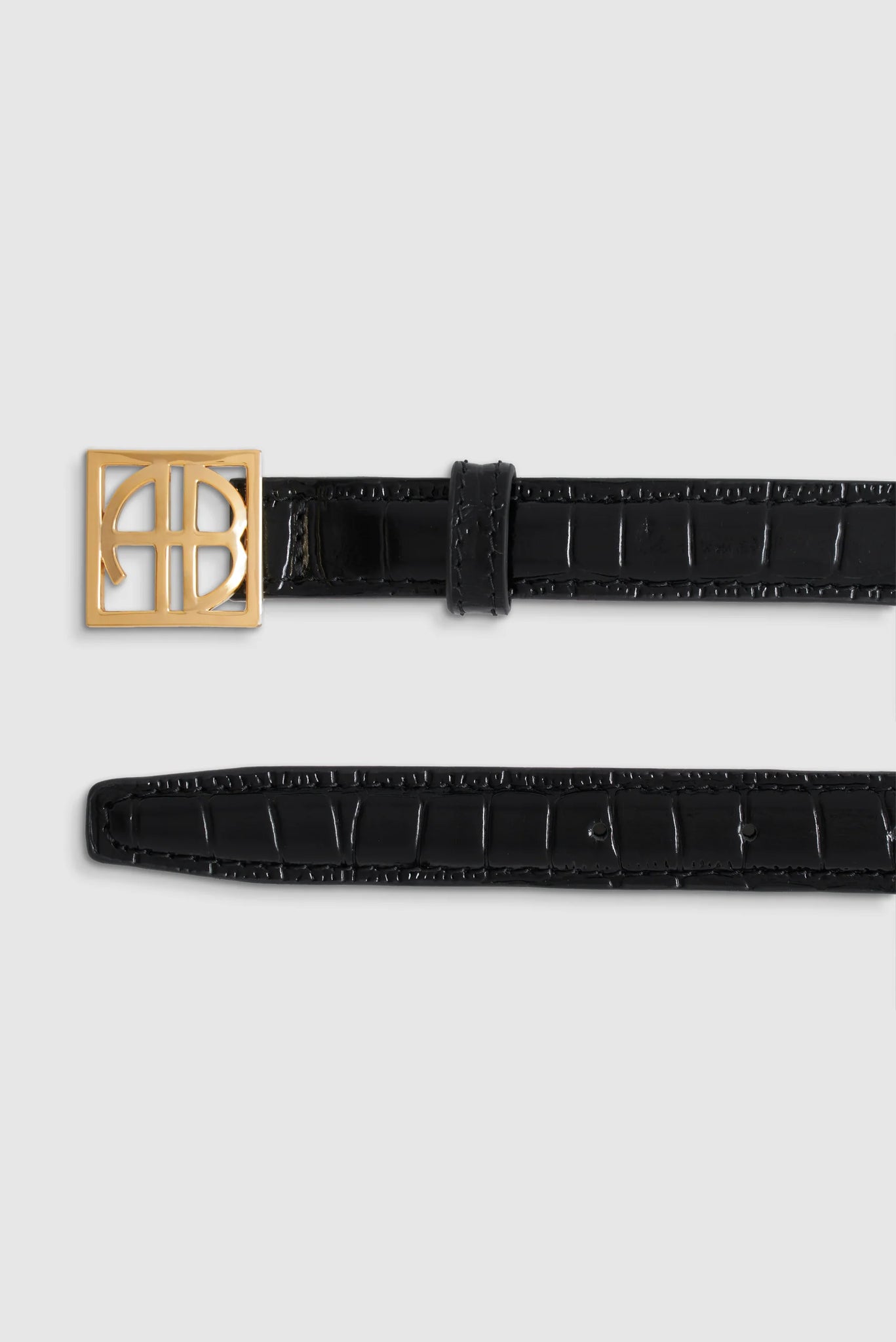 Monogram Belt in Black Embossed