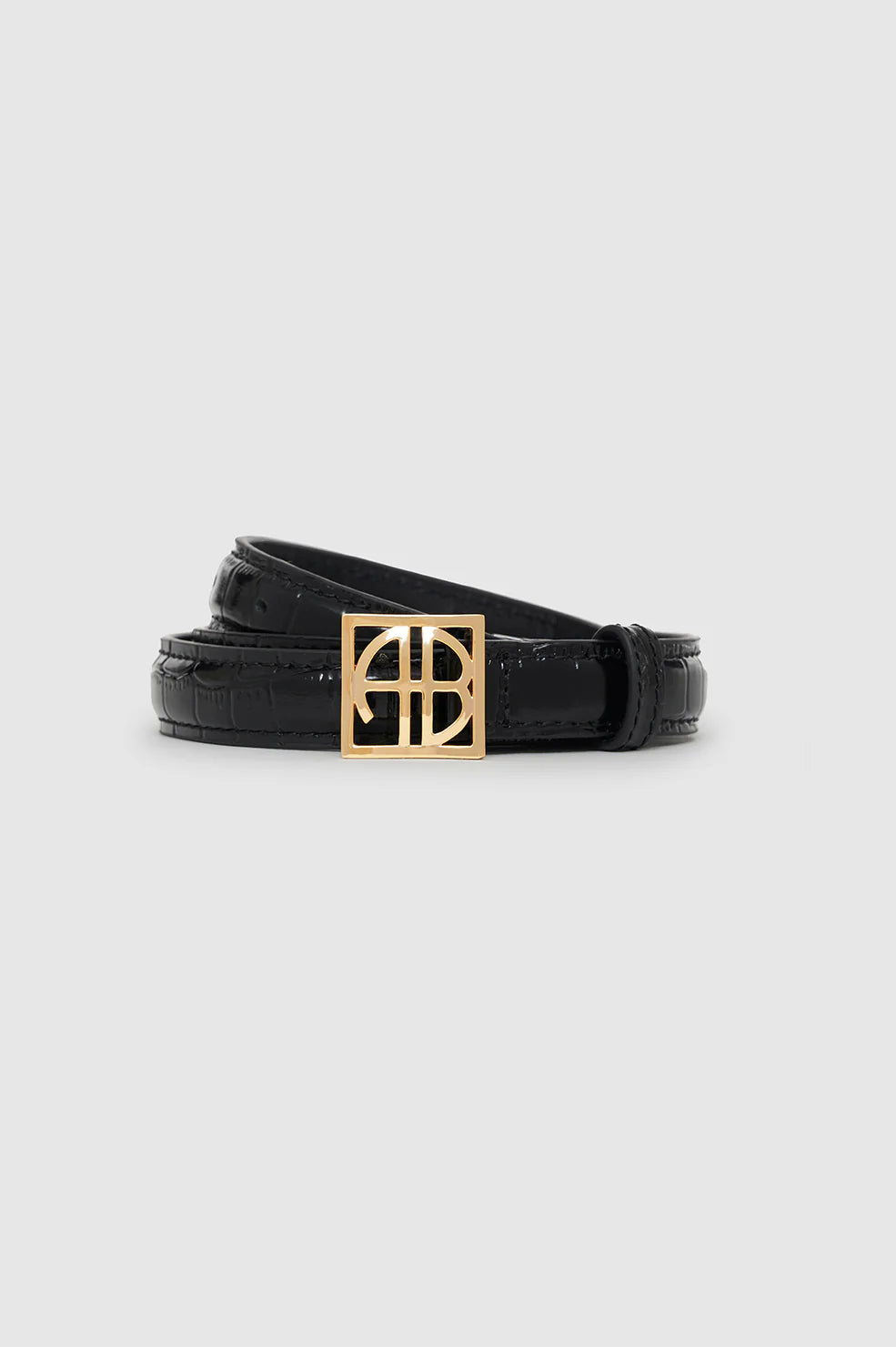 Monogram Belt in Black Embossed