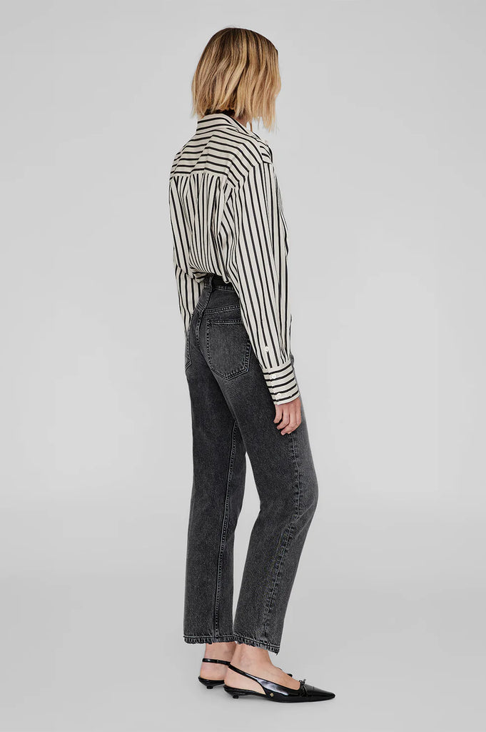 Plaza Shirt in Black and Tan Stripe