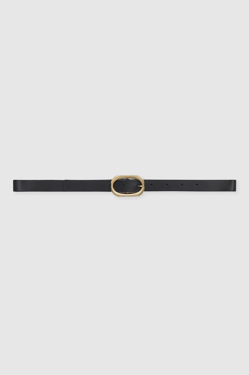 Small Signature Link Belt in Black with Gold