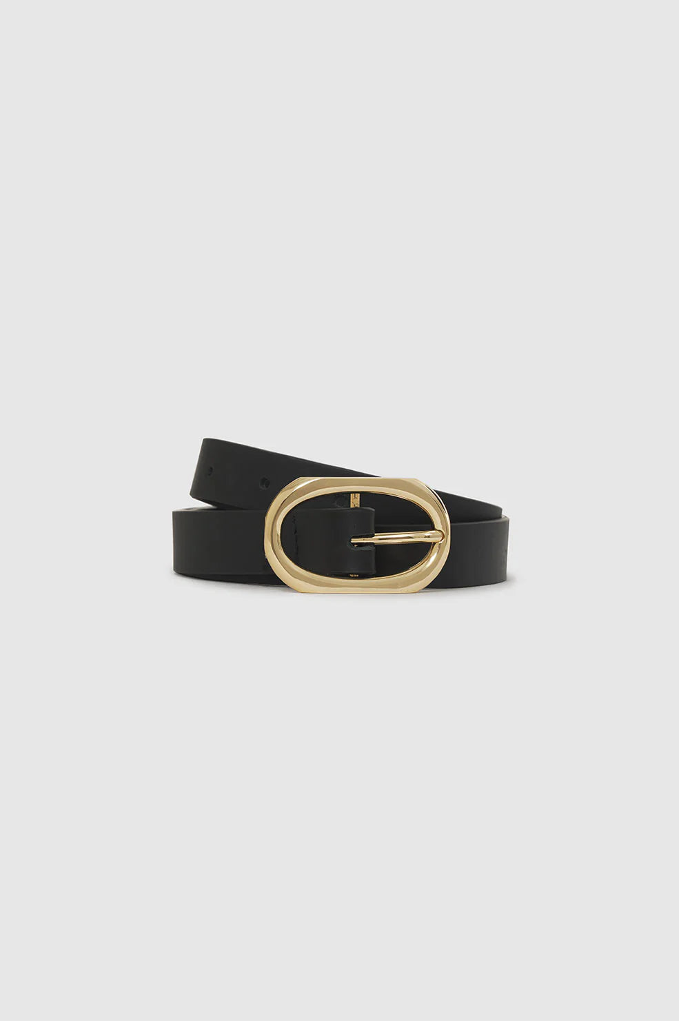 Small Signature Link Belt in Black with Gold