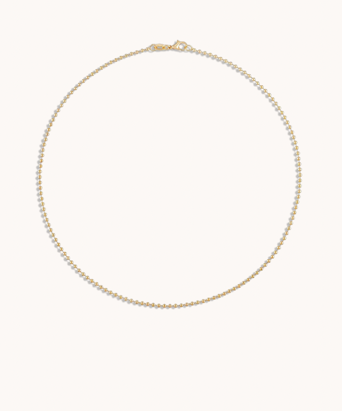 2MM Gold Ball Chain Necklace - 18"