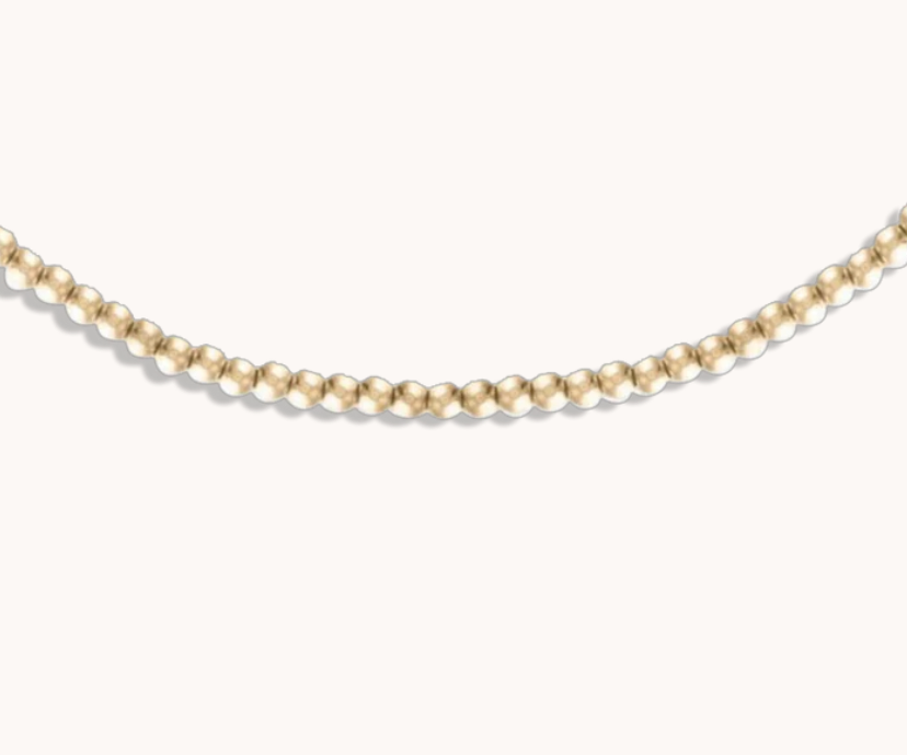 3MM Gold Ball Necklace - 15"