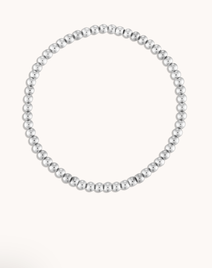 4MM Sterling Silver Ball Bracelet - 7.5"