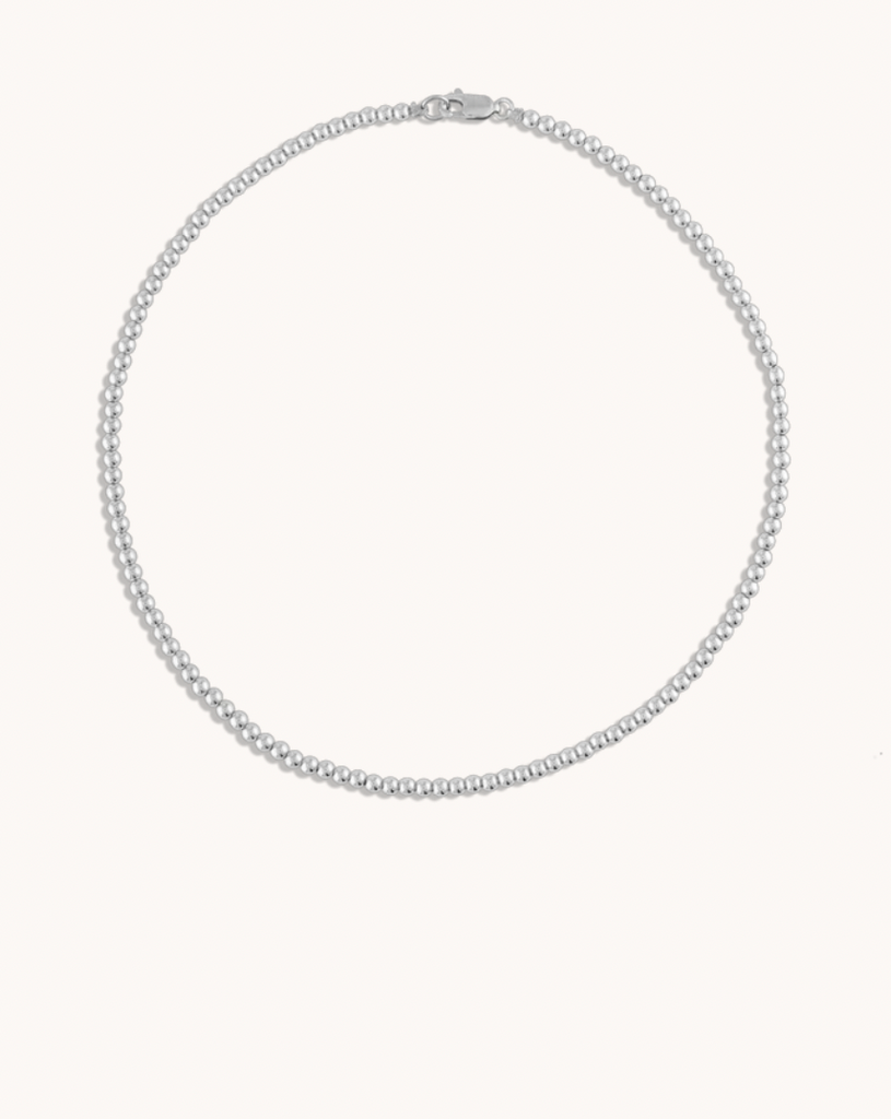 3MM Sterling Silver Ball Necklace - 15"