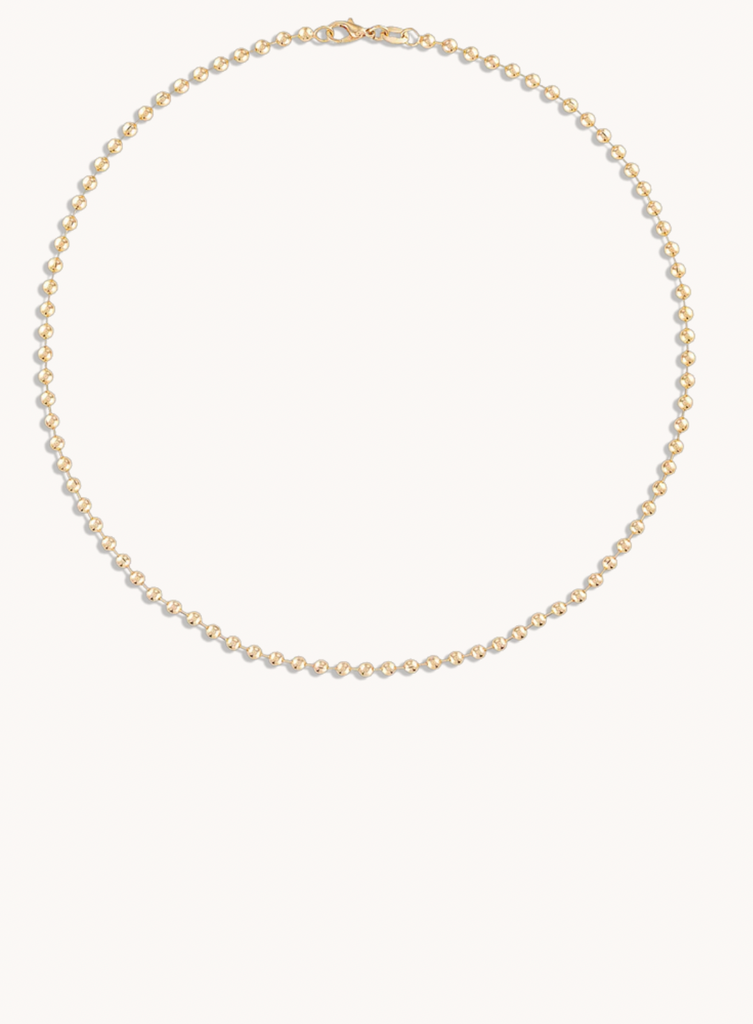 3MM Gold Ball Chain Necklace in Gold - 16"