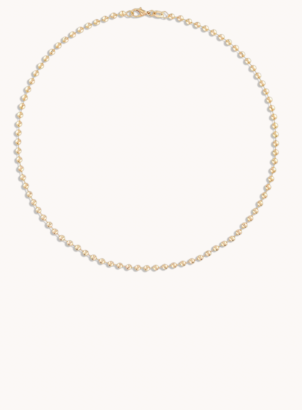 3MM Gold Ball Chain Necklace in Gold - 16"