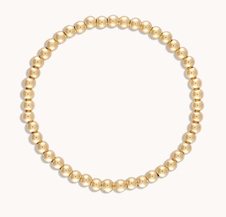 4MM Gold Ball Bracelet - 7.5"