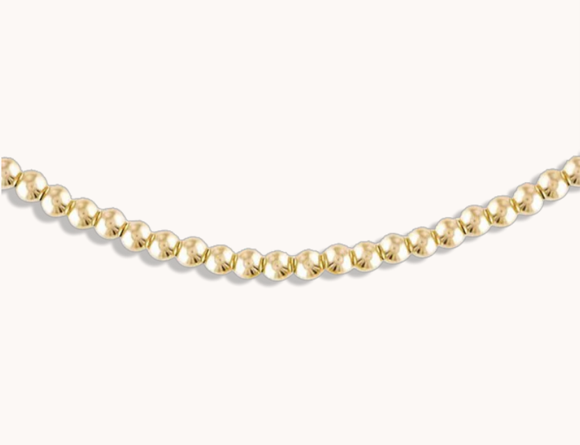 4MM Gold Ball Necklace - 15"