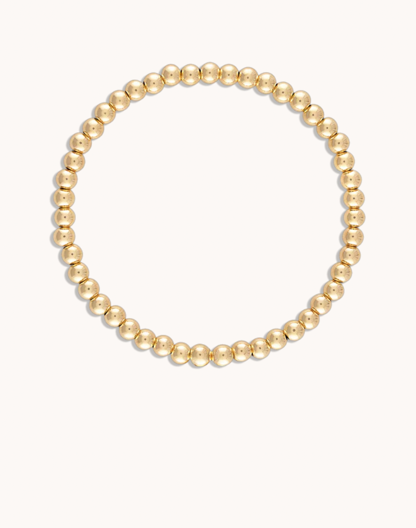 4MM Gold Ball Bracelet - 7.5"