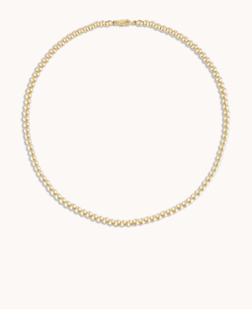 4MM Gold Ball Necklace - 15"