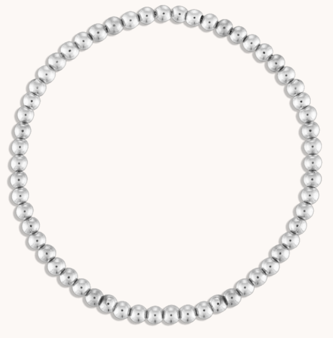 4MM Sterling Silver Ball Bracelet - 7.5"