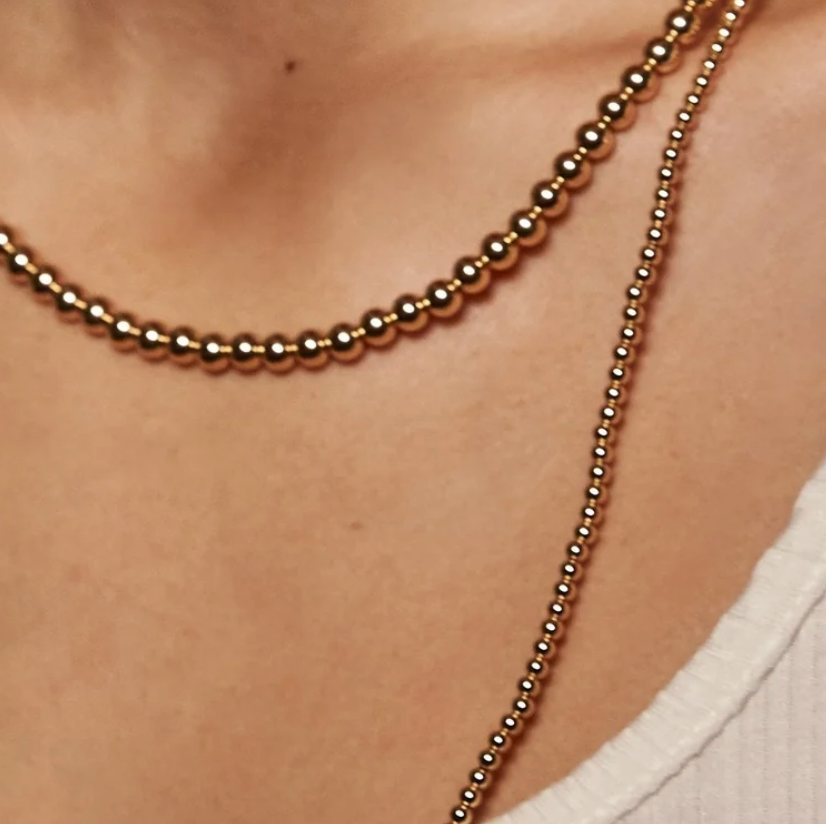 5MM Gold Ball Necklace - 14"