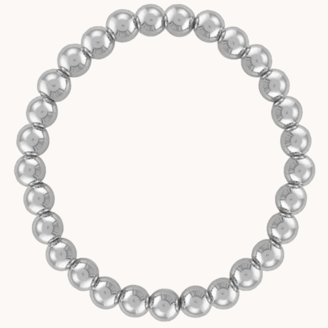 6MM Sterling Silver Ball Bracelet - 7.5"