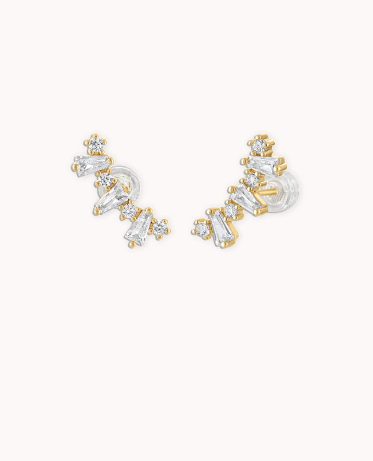 Crystal Studs in Gold