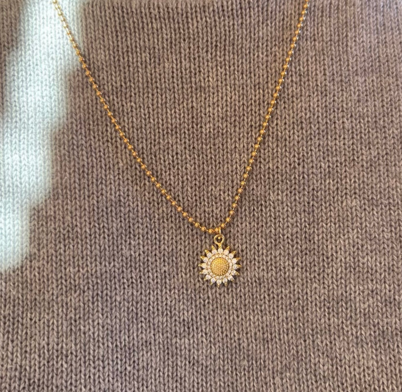 Sunflower Charm in Gold