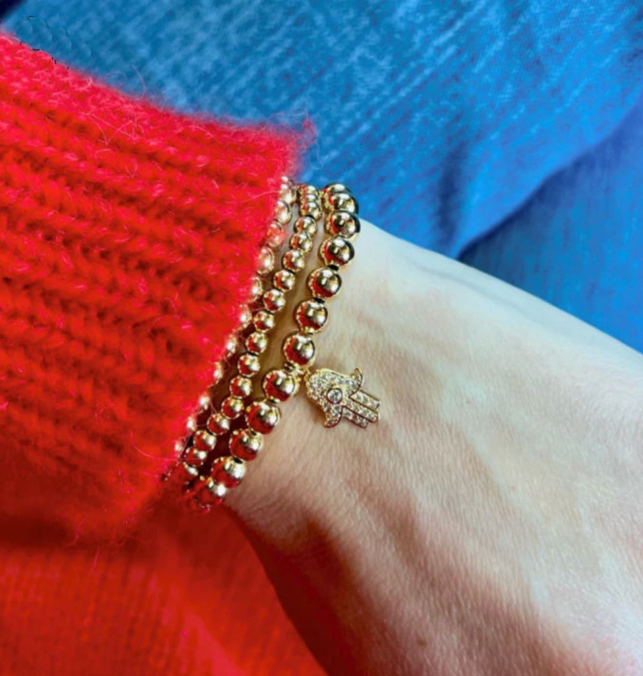 Hamsa Bracelet in Gold - 7.5