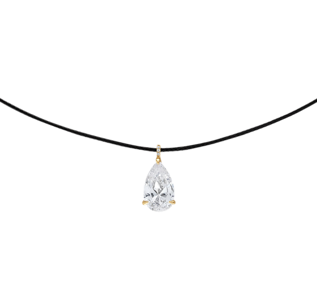 Pear Drop Rope Necklace in Gold - 18"-20"