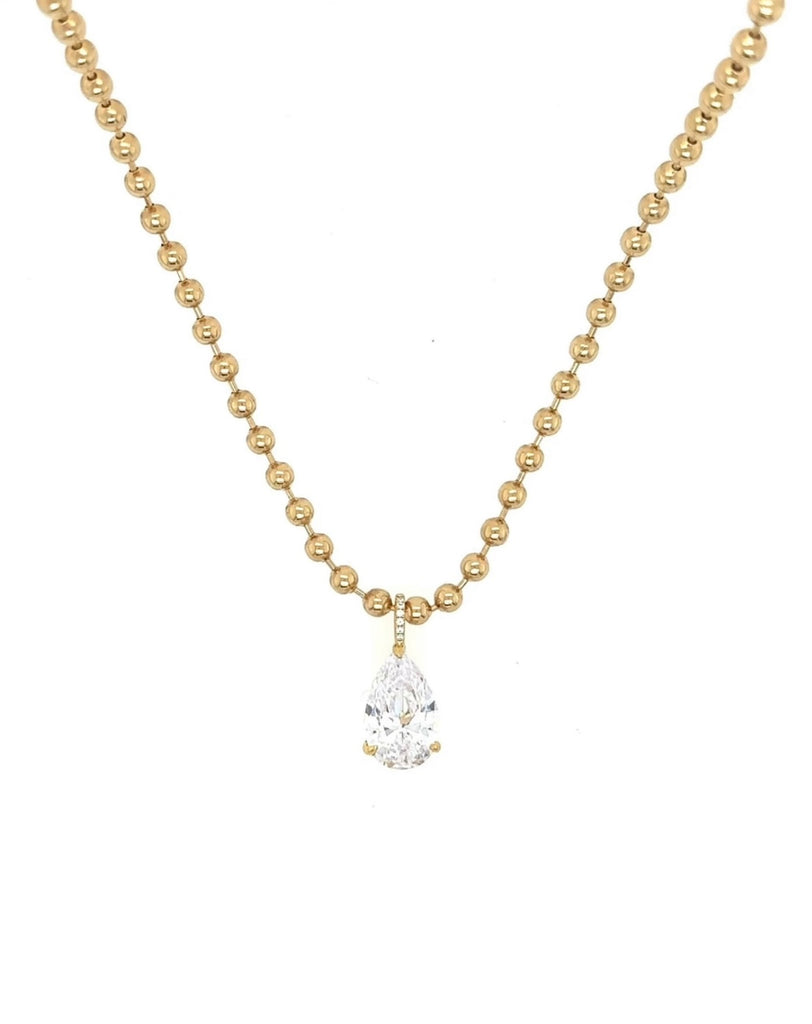 Power Necklace White in Gold - 16"