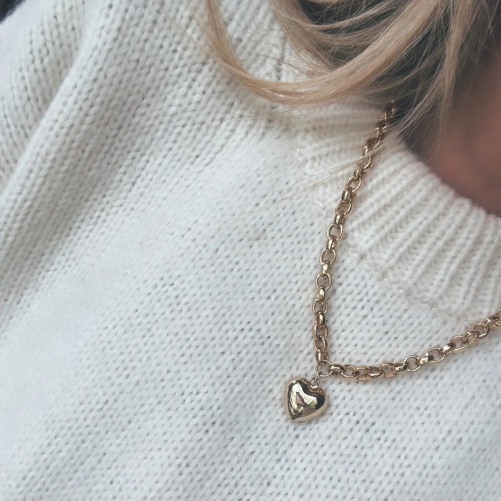 Puff Love Necklace in Gold