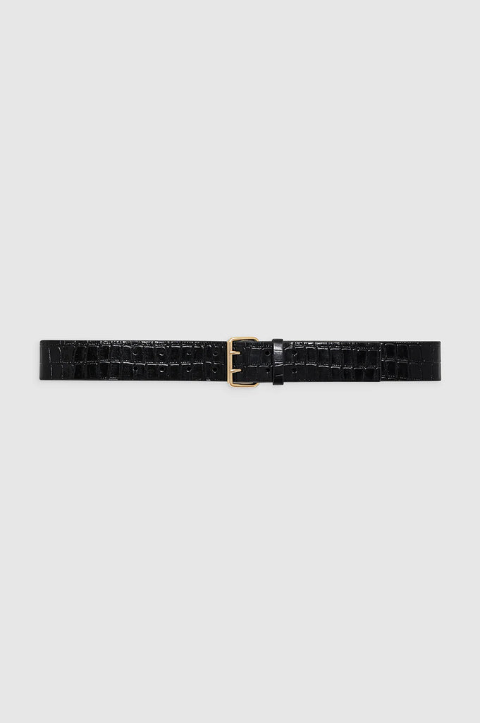 Mila Belt in Embossed Black