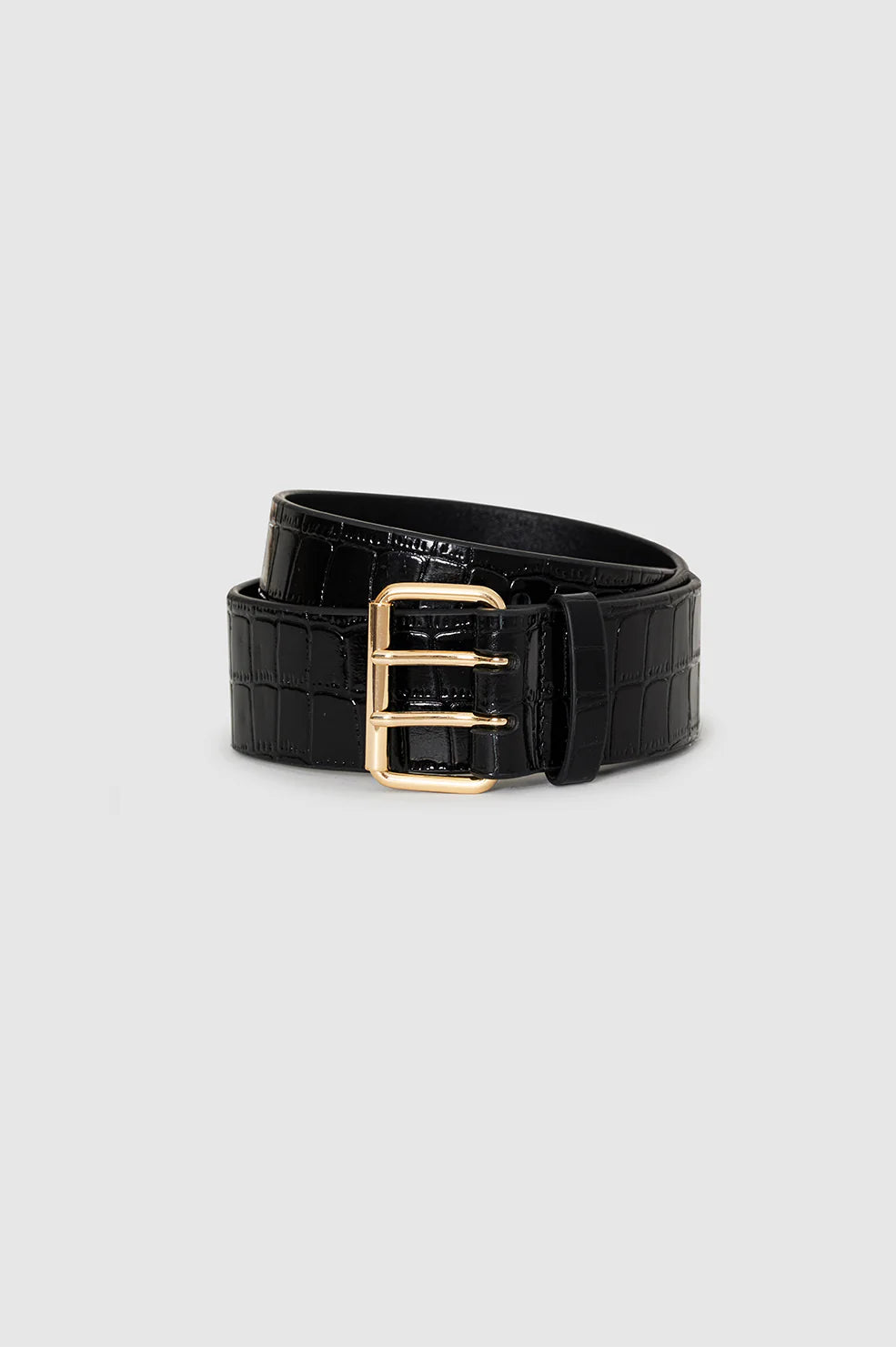 Mila Belt in Embossed Black