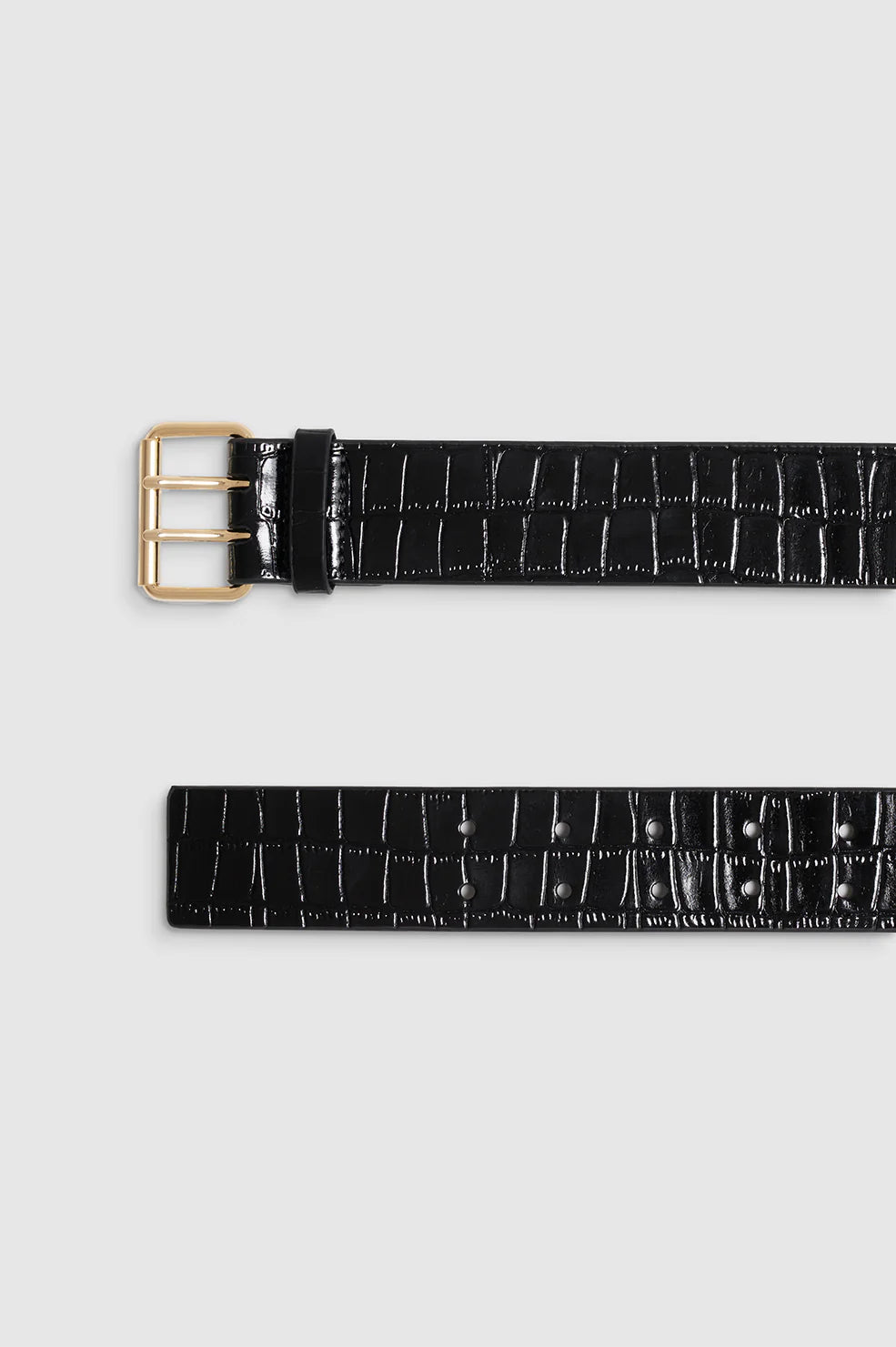 Mila Belt in Embossed Black