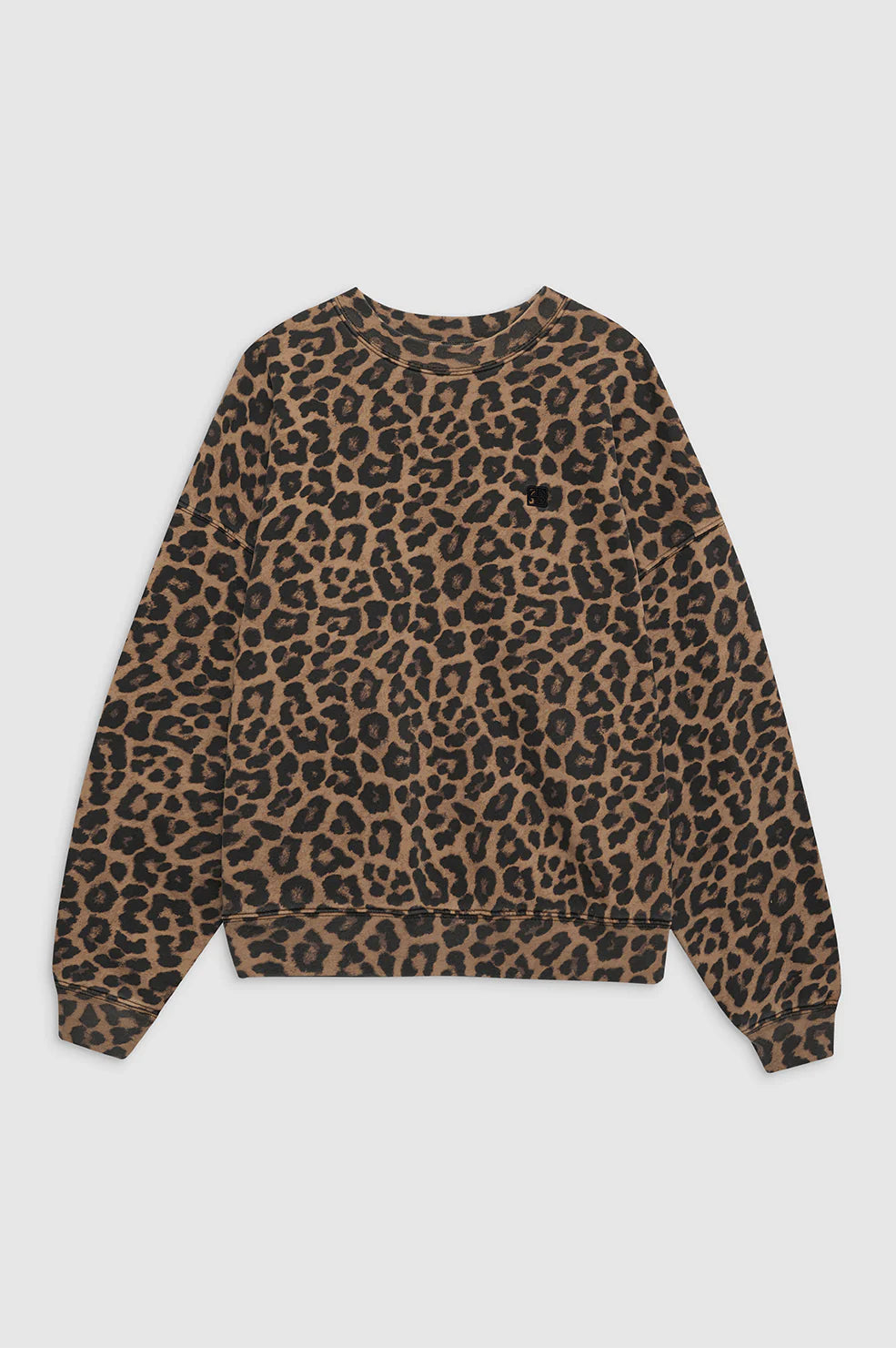 Miles Sweatshirt in Black and Brown Leopard