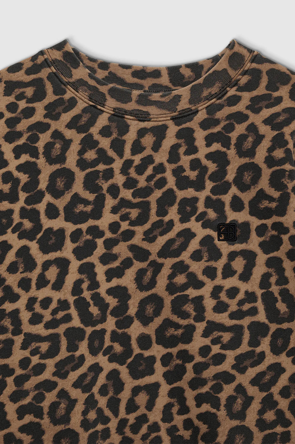 Miles Sweatshirt in Black and Brown Leopard