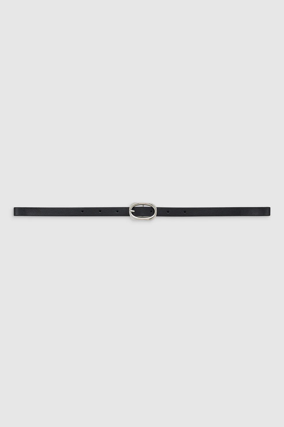 Mini Signature Link Belt in Black with Silver