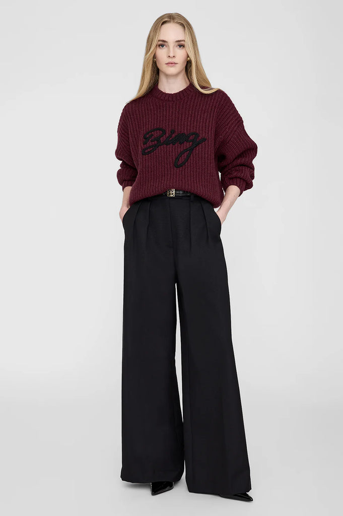 Sydney Crew Sweater Signature in Zinfandel