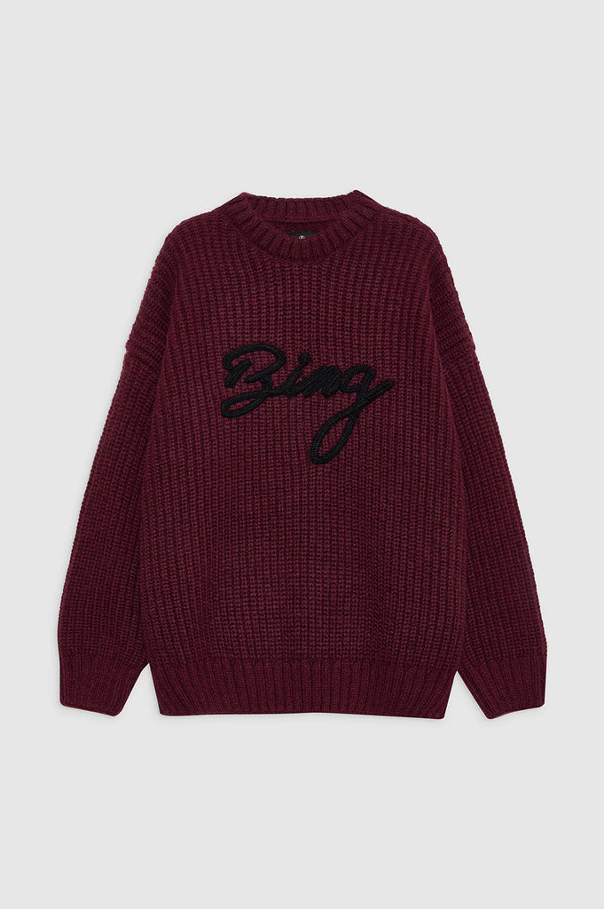 Sydney Crew Sweater Signature in Zinfandel