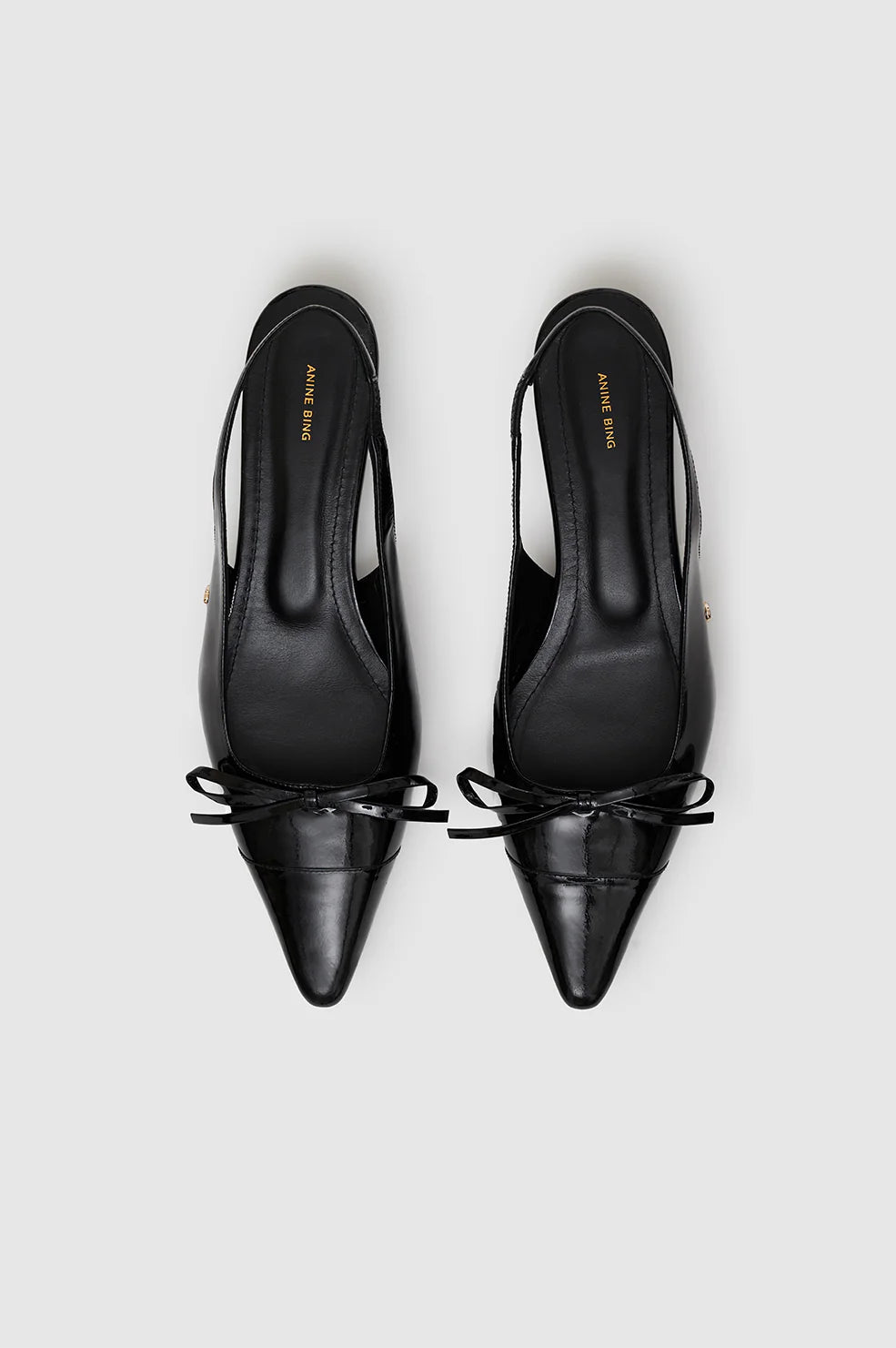 Zoey Slingback Heels in Black Patent