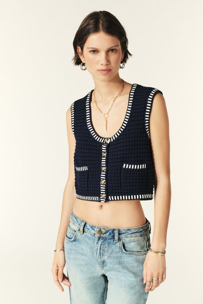 Gustave Sleeveless Vest. Marine